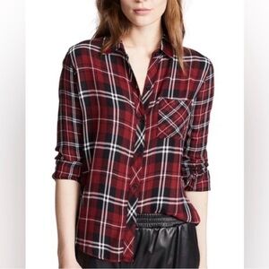 Rails | Liza Wine, Black & White Plaid Shirt | Sz S